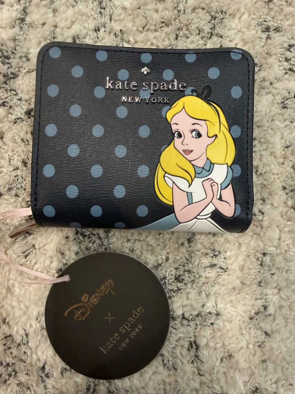 kate spade Navy Polka Dot Alice Card Wallet